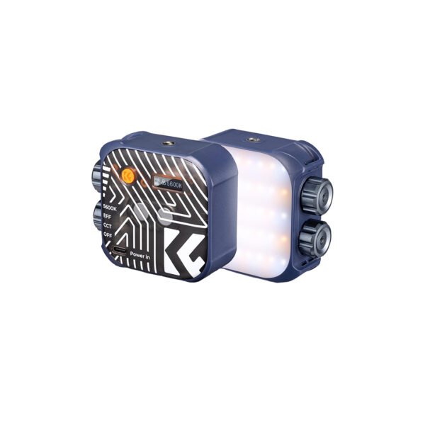 K&F Concept Bi-Color LED Video Light, 2000mAh Rechargeable Portable Camera Lights, CRI 96+, 2500K-9900K, 15 Light Effects, Photography Lighting for Vlogging, Selfie (Blue)