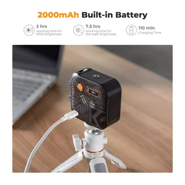 K&F Lighting RGB (Black) 2500K - 9900K CRI 96+ Built-in 2000mAh Battery, 21 Lighting Effects