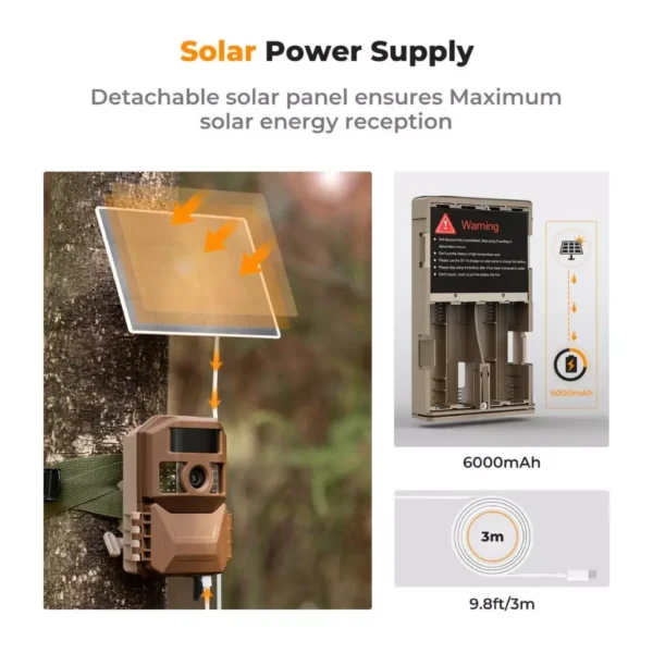 Distributor Lensa dan Aksesoris Fotografi Digital Pratama Retailindo K&F Concept Solar Trail Camera Wifi Bluetooth Wireless Wildlife Camera 48MP*4K Ultra HD,Dual Battery