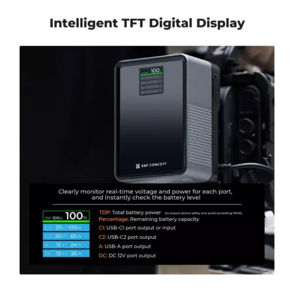 Distributor Lensa dan Aksesoris Fotografi Digital Pratama Retailindo K&F Concept baterai v mount 99wh pd100w fast charging