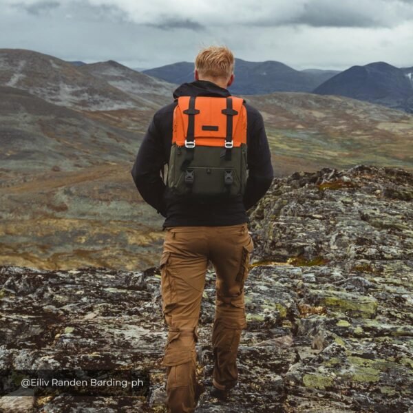 Camera Backpack Camera Bags for Photographers Large Capacity Camera Case with Raincover15-15.6 Inch Laptop Compartment Compatible for Canon / Nikon / Sony / DJI Mavic Drone - Backpack 20L Urban Wander 01 (Orange)