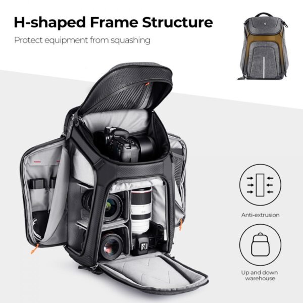 Distributor Lensa dan Aksesoris Fotografi Digital Pratama Retailindo Alpha Backpack 25L for Nature Photography Waterproof Camera Bag with 15.6 inch Laptop Compartment Tripod Holder Raincover - Backpack 25L Star Wander 01(Grey)