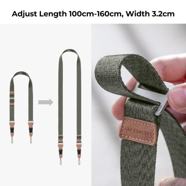Distributor Lensa dan Aksesoris Fotografi Digital Pratama Retailindo 32mm Camera Neck Strap with Quick Release for Photographers, Adjustable Camera Shoulder Sling Strap Compatible for Nikon Canon Sony Olympus DSLR Camera - Strap URBAN WANDER 01 (Green)