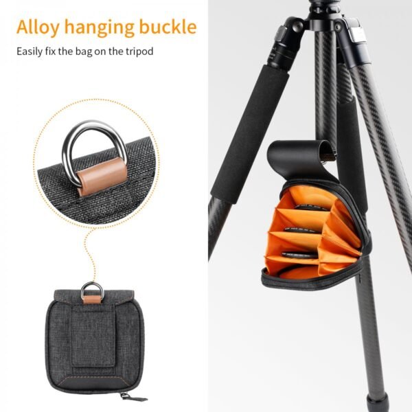 Distributor Lensa dan Aksesoris Fotografi Digital Pratama Retailindo Camera Lens Filter Pouch Case, 4-Pocket Filter Carry Case, Belt Bag Pouch Water-Resistant shockproof and Dustproof Design for 37mm-95mm Filters
