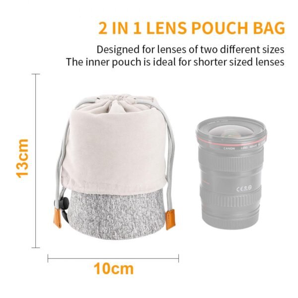 Camera Lens Bag, Protective Lens Pouch Bag 2L, 2-in-1 Neoprene Lens Carry Case Compatible with Multiple Sizes Camera Lens 10*18cm Camera Lens Bag, Protective Lens Pouch Bag 2L, 2-in-1 Neoprene Lens Carry Case Compatible with Multiple Sizes Camera Lens 10*18cmCamera Lens Bag