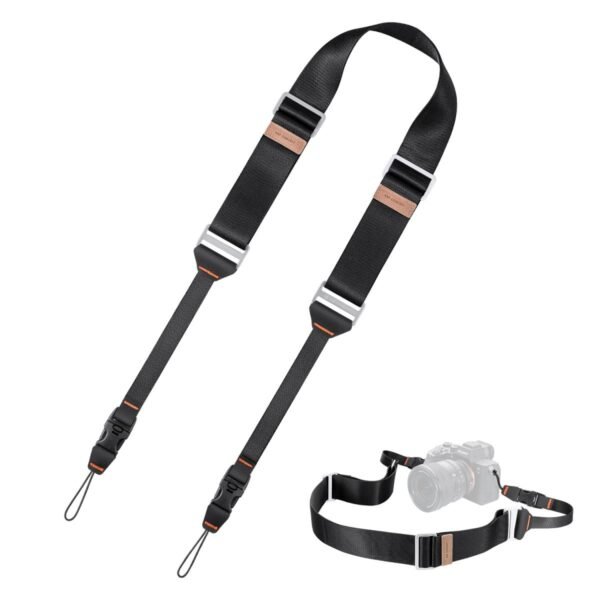 Distributor Lensa dan Aksesoris Fotografi Digital Pratama Retailindo 45mm Camera Neck Strap with Quick Release for Photographers, Adjustable Camera Shoulder Sling Strap Compatible for Nikon Canon Sony Olympus DSLR Camera - Strap URBAN WANDER 03 (Black )