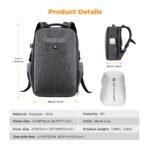 K&F Concept Camera Backpack Hardshell DSLR Photography Camera Bag with 15-15.6 Inch Laptop Compartment Waterproof Camera Case Compatible for Canon/Nikon/Sony/DJI Mavic - Backpack 22L Nature Wander 10 (Dark Grey)