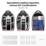 K&F Concept Camera Backpack for Photographers Large Waterproof Photography Camera Bag with Laptop/Tripod Compartment for Men Women - Backpack 18L Nature Wander 05 (Black)