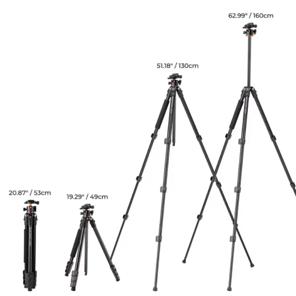 62"/1.6m Alumunium Tripod Lightweight and Portable DSLR Tripod,10KG Load Capacity Ball Head,Quick Release Plate for Travel and Work A234A1