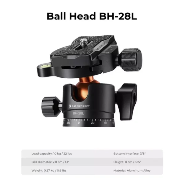 62"/1.6m Alumunium Tripod Lightweight and Portable DSLR Tripod,10KG Load Capacity Ball Head,Quick Release Plate for Travel and Work A234A1