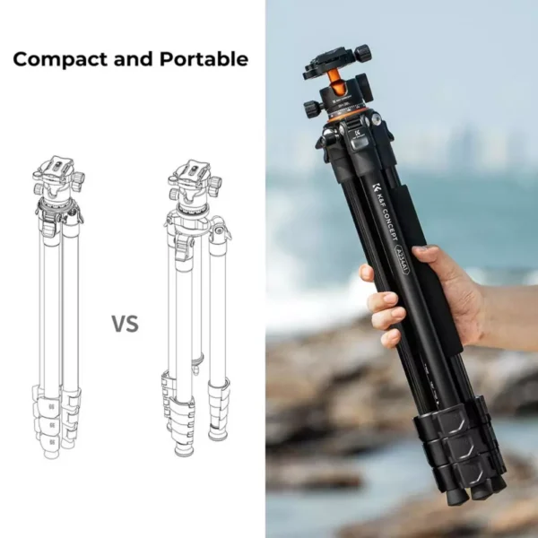 62"/1.6m Alumunium Tripod Lightweight and Portable DSLR Tripod,10KG Load Capacity Ball Head,Quick Release Plate for Travel and Work A234A1