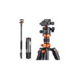 62''/1.6m Portable Travel Tripod Carbon Fiber Tripod 22lbs Load with Detachable Monopod 360° Ball Head & Carry Bag for DSLR,D254C1+BH-28L