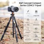 70”/1.7m Carbon Fiber Travel Tripod Max Height,lightweight tripod 15kg/33.07lbs Load for DSLR Cameras A254C4+BH-35L (old model SA254C2)