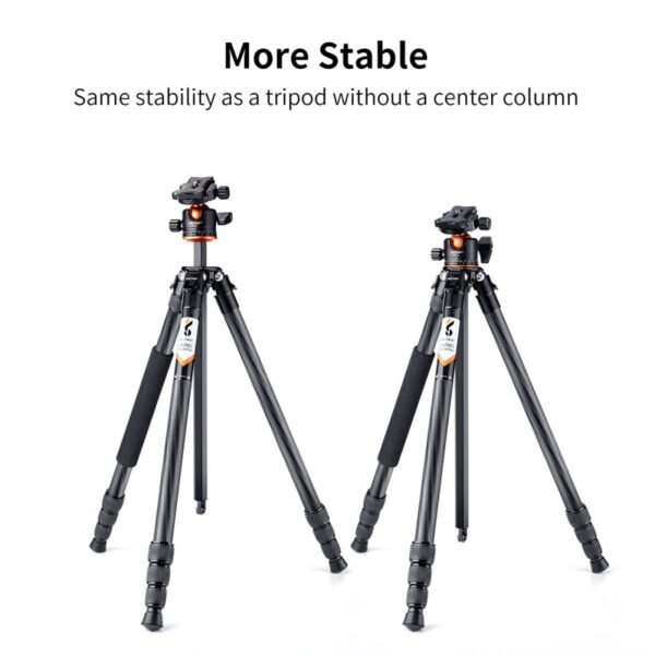 70”/1.7m Carbon Fiber Travel Tripod Max Height,lightweight tripod 15kg/33.07lbs Load for DSLR Cameras A254C4+BH-35L (old model SA254C2)