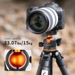 70”/1.7m Carbon Fiber Travel Tripod Max Height,lightweight tripod 15kg/33.07lbs Load for DSLR Cameras A254C4+BH-35L (old model SA254C2)