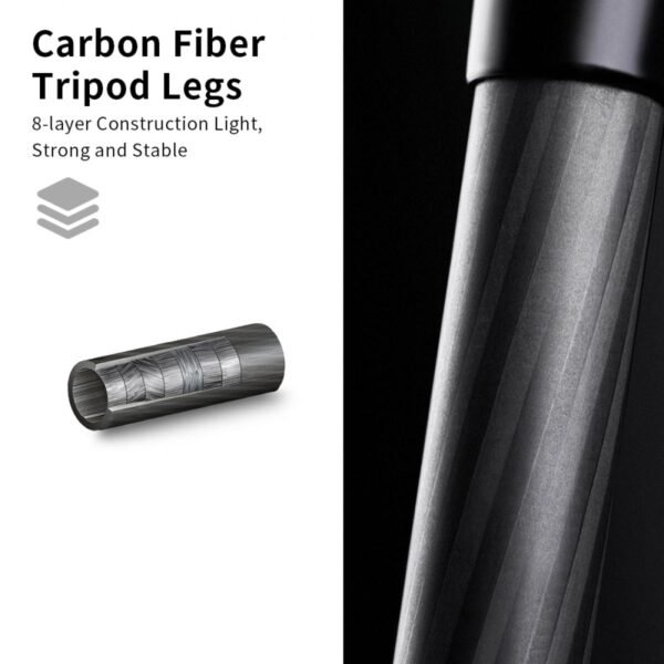 70”/1.7m Carbon Fiber Travel Tripod Max Height,lightweight tripod 15kg/33.07lbs Load for DSLR Cameras A254C4+BH-35L (old model SA254C2)