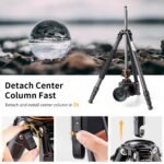 70”/1.7m Carbon Fiber Travel Tripod Max Height,lightweight tripod 15kg/33.07lbs Load for DSLR Cameras A254C4+BH-35L (old model SA254C2)