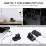 LP-E17 Replacement Battery 2 Pack and Charger for EOS RP, Rebel T8i, T7i, T6i, T6s, SL2, SL3, EOS M3, M5, M6 Mark II, 77D, 200D, 750D, 760D, 800D, 8000D (Micro USB Port,1250mAH)