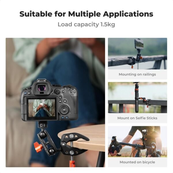 K&F Concept Super Clamp with Dual Ballhead Magic Arm