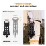 K&F Concept Photography Tripod Dolly, Heavy Duty with 3" Rubber Wheels 44lbs Capacity Tripod Wheels, Compact Video Tripod Dolly with Adjustable Legs and Carry Bag for DSLR Cameras Camcorder.