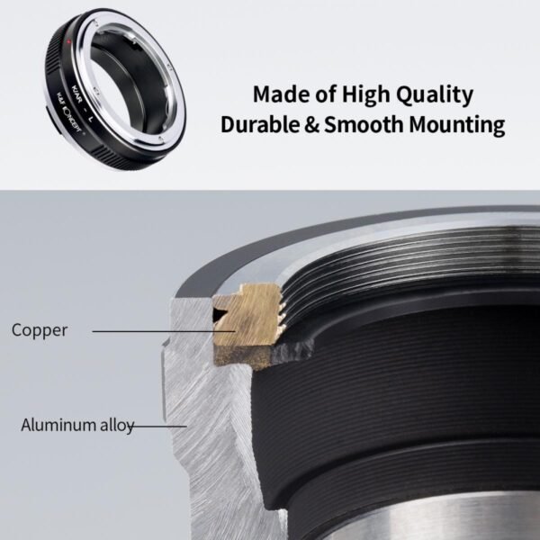 Distributor Lensa dan Aksesoris Fotografi Digital Pratama Retailindo K/AR-L Manual Focus Compatible with Konica AR Lens to L Mount Camera Body Lens Mount Adapter