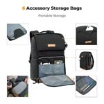 K&F Concept 22L Camera Case for Photographers Large Capacity Camera Bags with Raincover, 15.6 Inch Laptop Compartment for Camera Drone Bags - Backpack 22L Nature Wander 11 (Black)