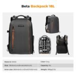 K&F Concept Camera Backpack for Photographers Large Waterproof Photography Camera Bag with Laptop/Tripod Compartment for Men Women - Backpack 18L Nature Wander 05 (Dark Grey)