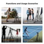 K&F Concept Photography Tripod Dolly, Heavy Duty with 3" Rubber Wheels 44lbs Capacity Tripod Wheels, Compact Video Tripod Dolly with Adjustable Legs and Carry Bag for DSLR Cameras Camcorder.