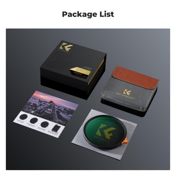 82mm Variable ND Filter ND2-400 (1-9 Stop) Lens Filter Waterproof Scratch Resistant Nano-Xcel Series