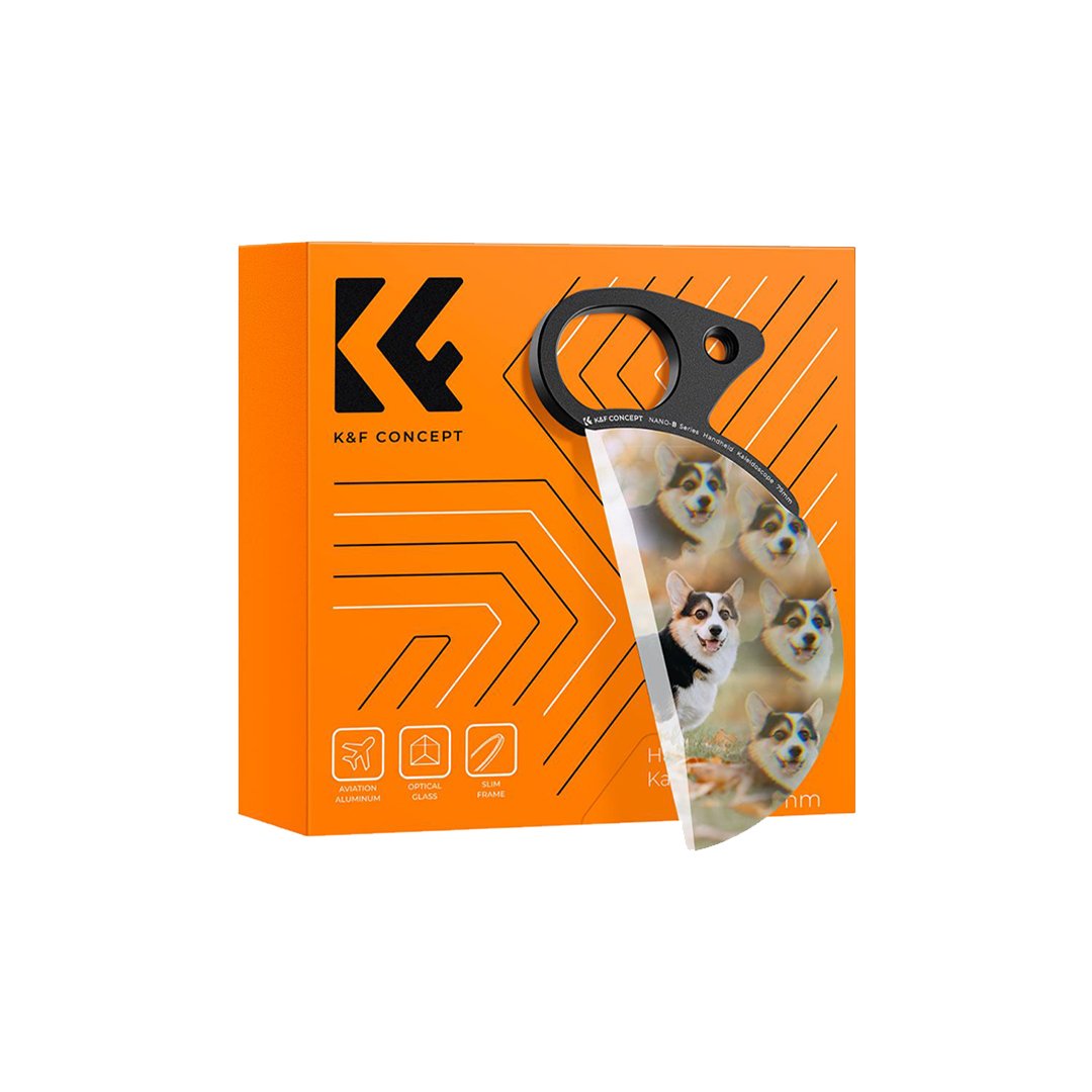 79mm Handheld Kaleidoscope Filter, Semicircular Special Effects Filter with 3pcs Vacuum Cleaning Cloths Nano-B Series