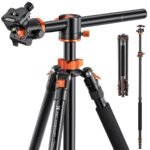 94"/2.4m Overhead Camera Tripod alumunium video Tripod Transverse Center Column 22lbs/10kg Load with Detachable Monopod for DSLR SLR, T254A8+BH-28L (SA254T1)