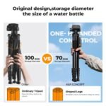 K&F Concept 75" Lightweight Tripod, Camera Compact Tripod with Remote and 2-in-1 Phone Holder,Travel Phone Tripod with Removable 3-Way Pan Head for Selfie/Video Recording/Photo/Live Stream/Vlog