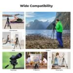 K&F Concept 75" Lightweight Tripod, Camera Compact Tripod with Remote and 2-in-1 Phone Holder,Travel Phone Tripod with Removable 3-Way Pan Head for Selfie/Video Recording/Photo/Live Stream/Vlog