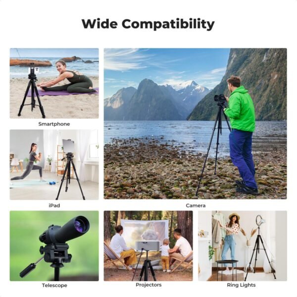 K&F Concept 75" Lightweight Tripod, Camera Compact Tripod with Remote and 2-in-1 Phone Holder,Travel Phone Tripod with Removable 3-Way Pan Head for Selfie/Video Recording/Photo/Live Stream/Vlog