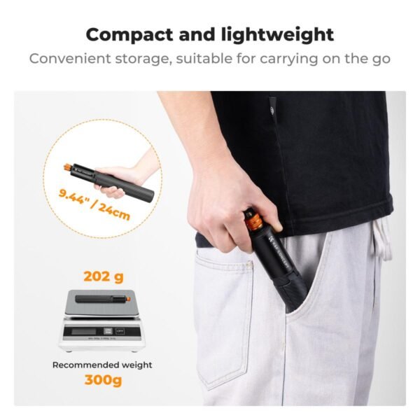 K&F Concept Invisible Selfie Stick, Extension Long Pole（120cm/47.2in）for Insta360 Sports Camera GoPro DJI Action, 1/4" Extended Monopod with GoPro Adapter.