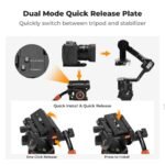 K&F Concept 17.6lbs/8KG Load Capacity Fluid Head Tripod Camera Tripod Maximum Height 75.2"/1.91m Video Tripod VA3+BV10