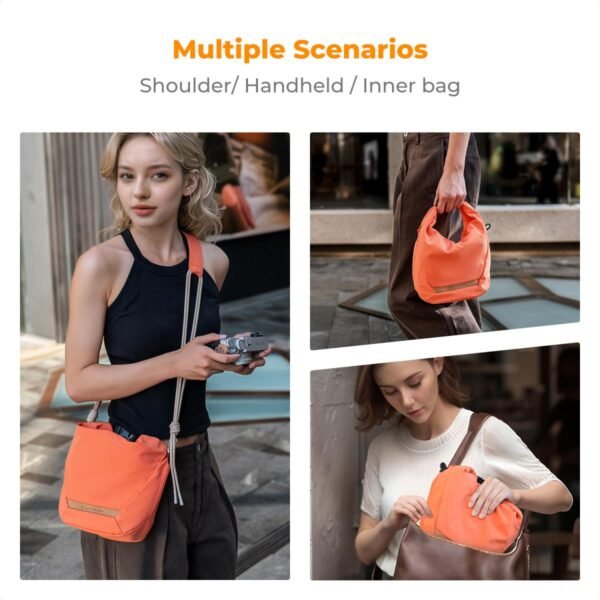 Distributor Lensa dan Aksesoris Fotografi Digital Pratama Retailindo K&F Concept Camera Sling Bag Small Camera bag Lightweight Crossbody and Inner Liner Bag for Protection and Versatility, Orange