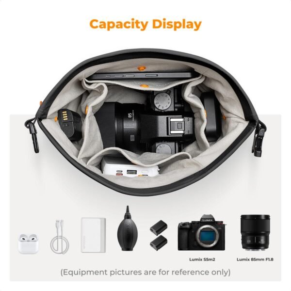 K&F Concept Camera Sling Bag Small Camera bag Lightweight Crossbody and Inner Liner Bag for Protection and Versatility, Black