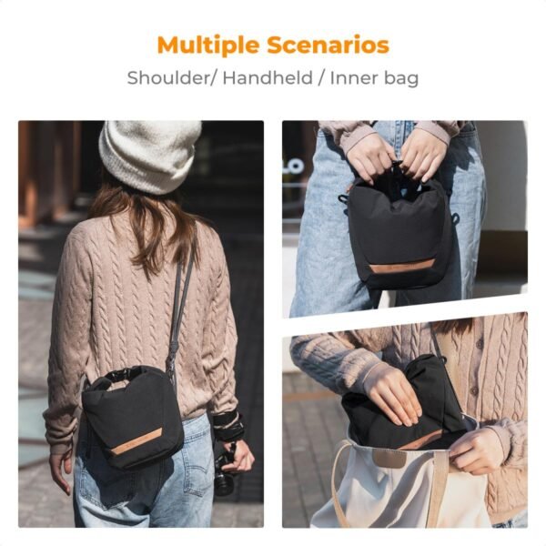 K&F Concept Camera Sling Bag Small Camera bag Lightweight Crossbody and Inner Liner Bag for Protection and Versatility, Black