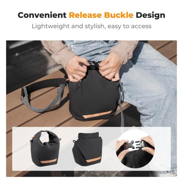 K&F Concept Camera Sling Bag Small Camera bag Lightweight Crossbody and Inner Liner Bag for Protection and Versatility, Black