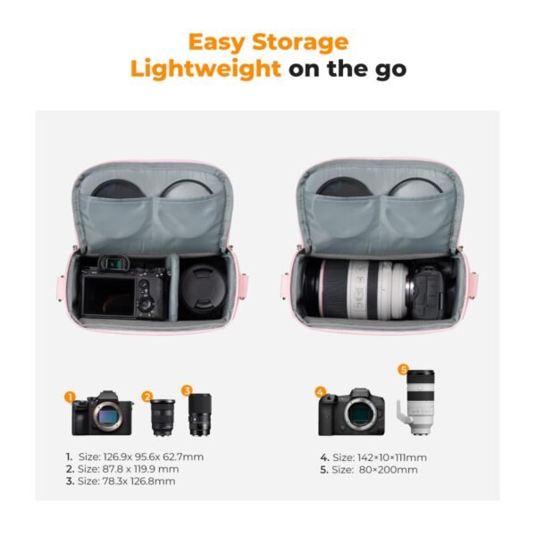 Distributor Lensa dan Aksesoris Fotografi Digital Pratama Retailindo K&F Concept Camera Sling Bag Small Crossbody Camera Case DSLR/SLR/Cute Compact Shoulder Photography Bags for Photographers - Sling Bag5L Urban Wander 05 (Beige)