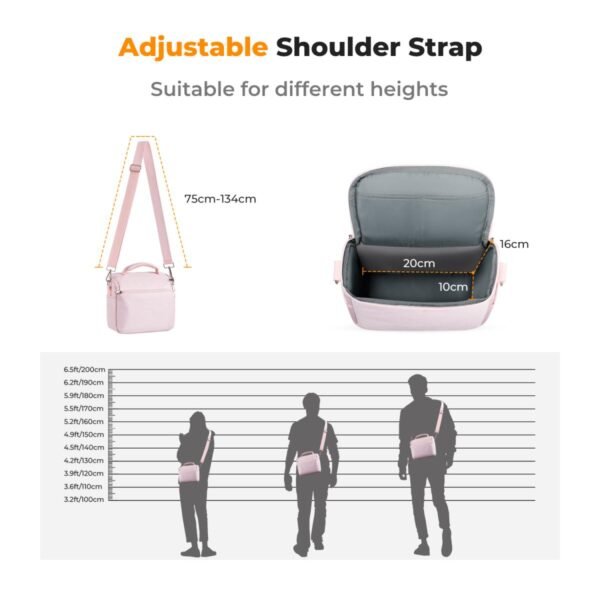 Distributor Lensa dan Aksesoris Fotografi Digital Pratama Retailindo K&F Concept Camera Sling Bag Small Crossbody Camera Case DSLR/SLR/Cute Compact Shoulder Photography Bags for Photographers - Sling Bag5L Urban Wander 05 (Beige)