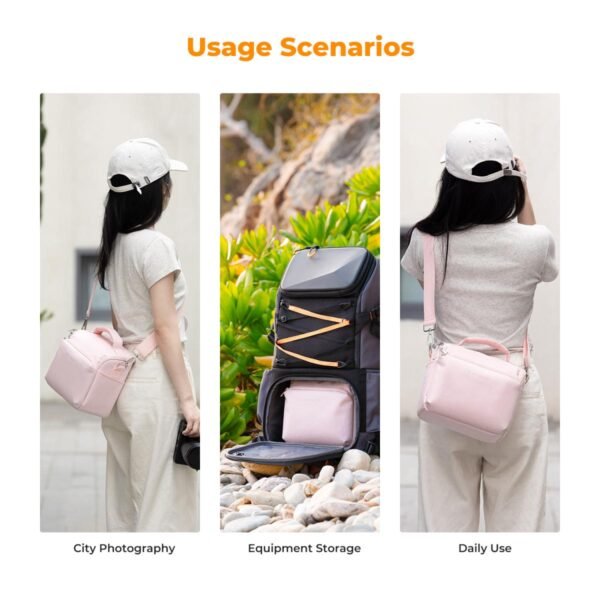 Distributor Lensa dan Aksesoris Fotografi Digital Pratama Retailindo K&F Concept Camera Sling Bag Small Crossbody Camera Case DSLR/SLR/Cute Compact Shoulder Photography Bags for Photographers - Sling Bag5L Urban Wander 05 (Beige)
