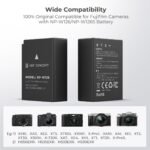 1300mAh NP-W126 NP-W126S Battery and Charger for Fujifilm X100VI, X100V, XS10, XT30, XT30 II, XT20, XE4, A5, Dual-Slot Fast Charger, Type-C and Micro-USB Input, 2 Pack Battery
