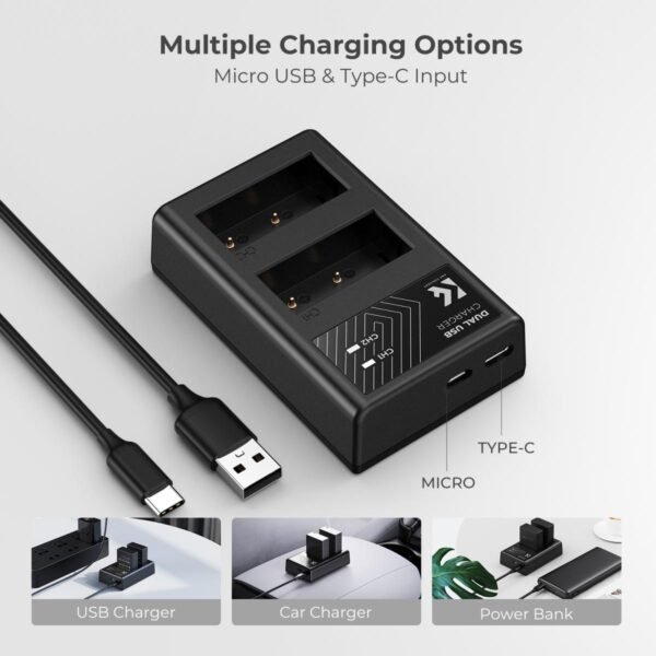 Distributor Lensa dan Aksesoris Fotografi Digital Pratama Retailindo 1300mAh NP-W126 NP-W126S Battery and Charger for Fujifilm X100VI, X100V, XS10, XT30, XT30 II, XT20, XE4, A5, Dual-Slot Fast Charger, Type-C and Micro-USB Input, 2 Pack Battery