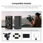 K&F Concept 2 Pack NP-F550 Battery and Charger Set Compatible with Sony NP-F550, F570, F750, F770, F930, F950, F960, F970 Batteries, LED Lights, Monitors, and Camera Sliders