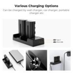 K&F Concept 2 Pack NP-F550 Battery and Charger Set Compatible with Sony NP-F550, F570, F750, F770, F930, F950, F960, F970 Batteries, LED Lights, Monitors, and Camera Sliders
