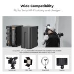 K&F Concept 2 Pack NP-F970 Battery with LED Charger, Compatible with Sony NP-F550 F570 F750 F770 F930 F950 F960 F970, High-Power LED Lights, Monitors, Camera Sliders, and More