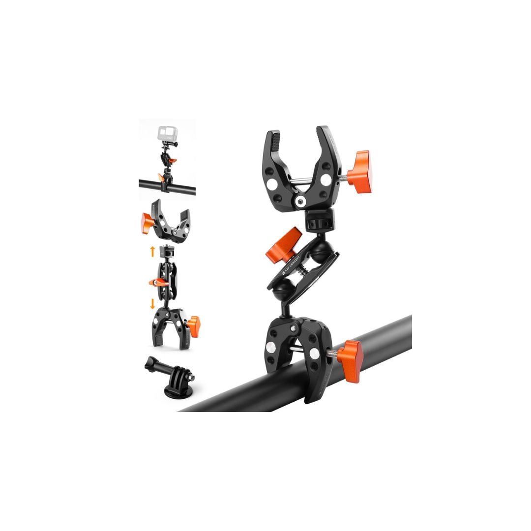 K&F Concept Super Clamp with Dual Ballhead Magic Arm