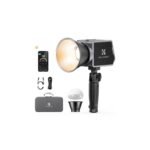 K&F Concept PL-60B 60W COB Photography light with Built-in 4500mAh Battery, supports Type-C PD Fast Charging, 12 Light Effects, Video Light for Shooting on The Move with Handle and Storage Bag